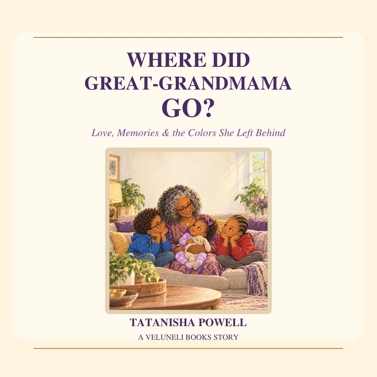 Where Did Great-Grandmama Go? book cover showing Great-Grandmama with Zane and Zion